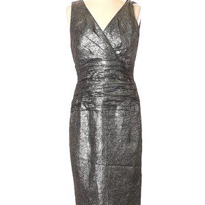 NEW $598 Lafayette 148 silver dress, size 2